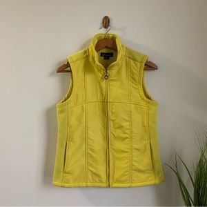 E Studio Women’s Yellow Zip Front Vest Size Medium Two Front Zip Close Pockets